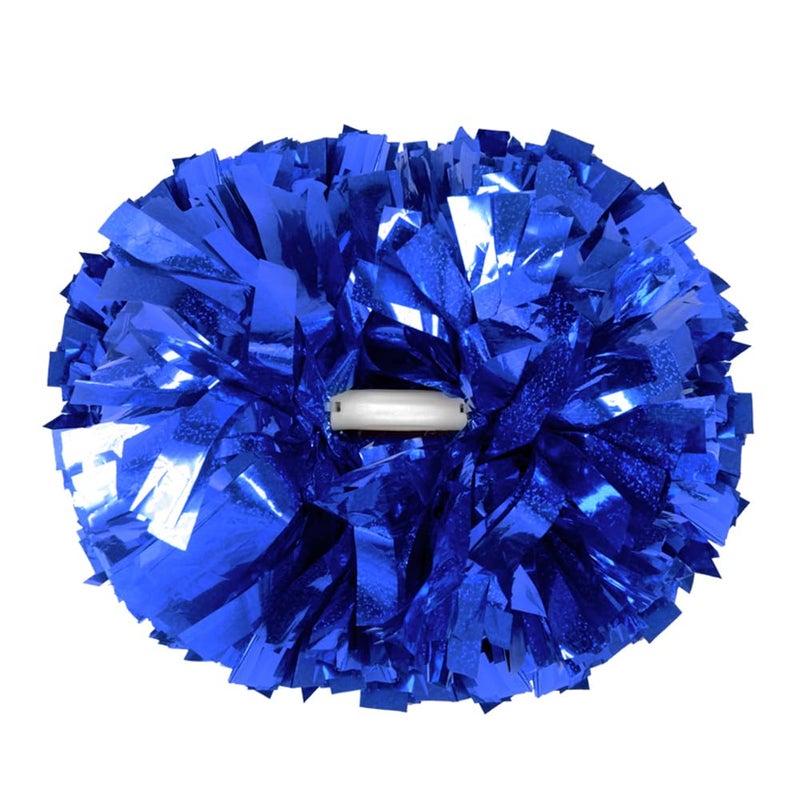 Hooshing 2PCS Blue Pom Poms Cheerleading Holographic Spot Cheer Pompoms with Baton Handle for Team Spirit School Sports Cheering - Image 1